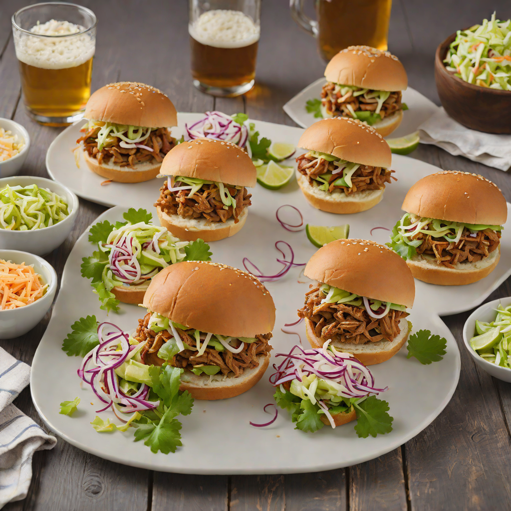 Beer-Braised Pulled Pork Sliders with Spicy Coleslaw