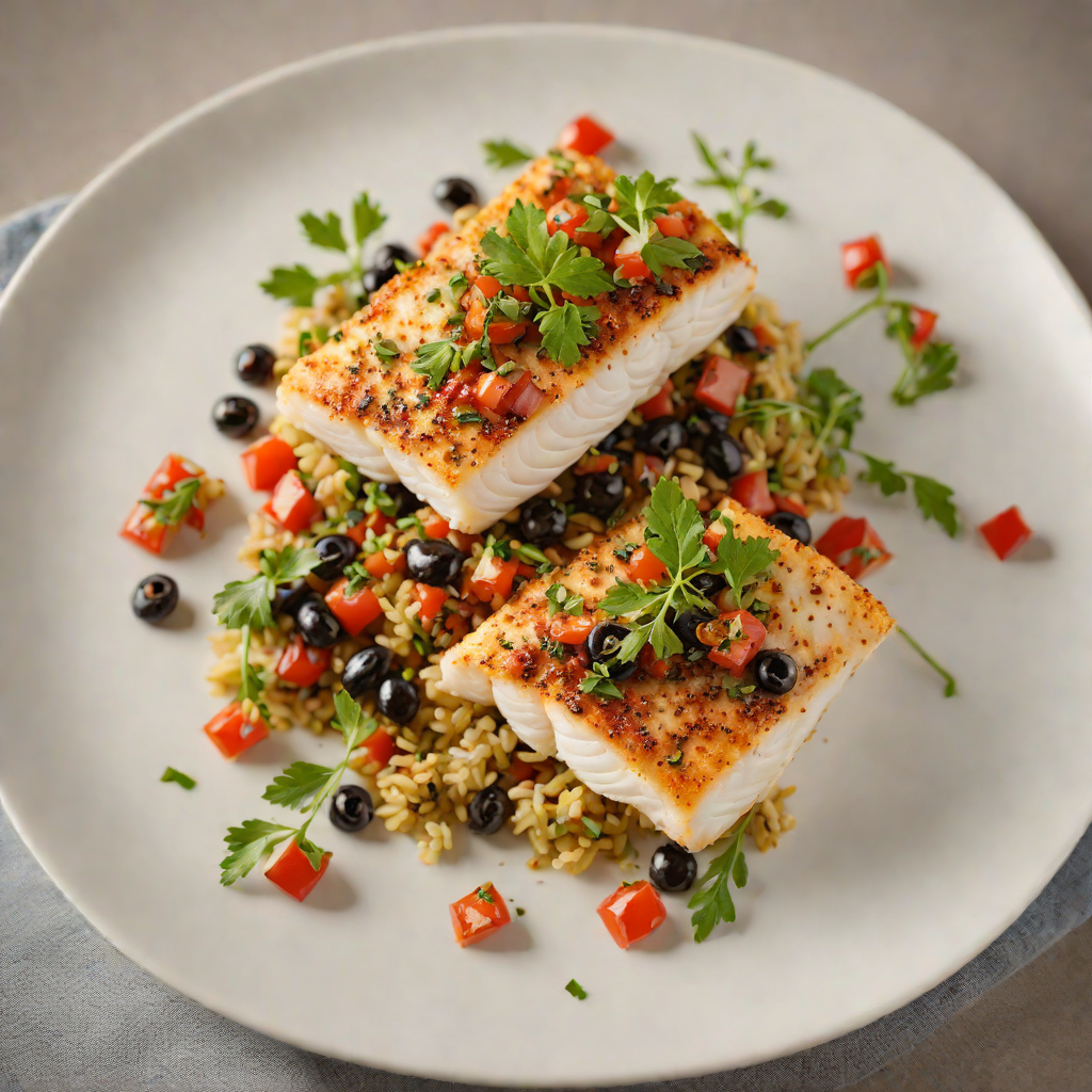 Pan-Fried Cod with Tomato and Olive Tapenade