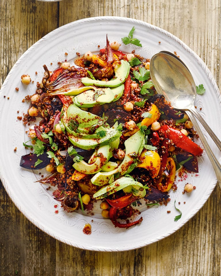 Roasted Vegetable and Denso-Spiced Chickpea Salad