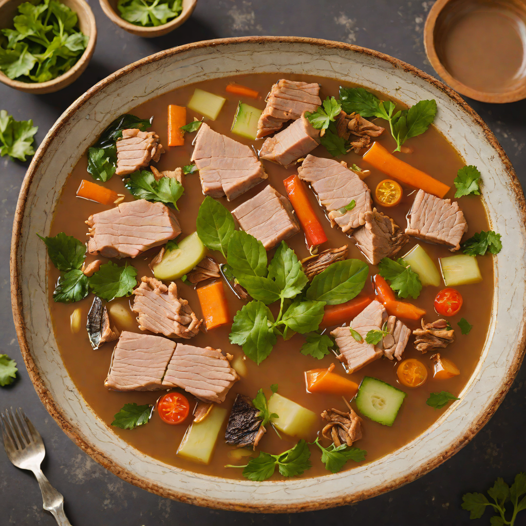 Sinigang Pork Soup with Tamarind and Vegetables