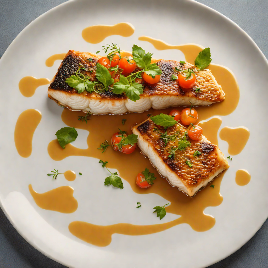 Pan-Seared Sea Bass with Saffron-Infused Tomato Broth
