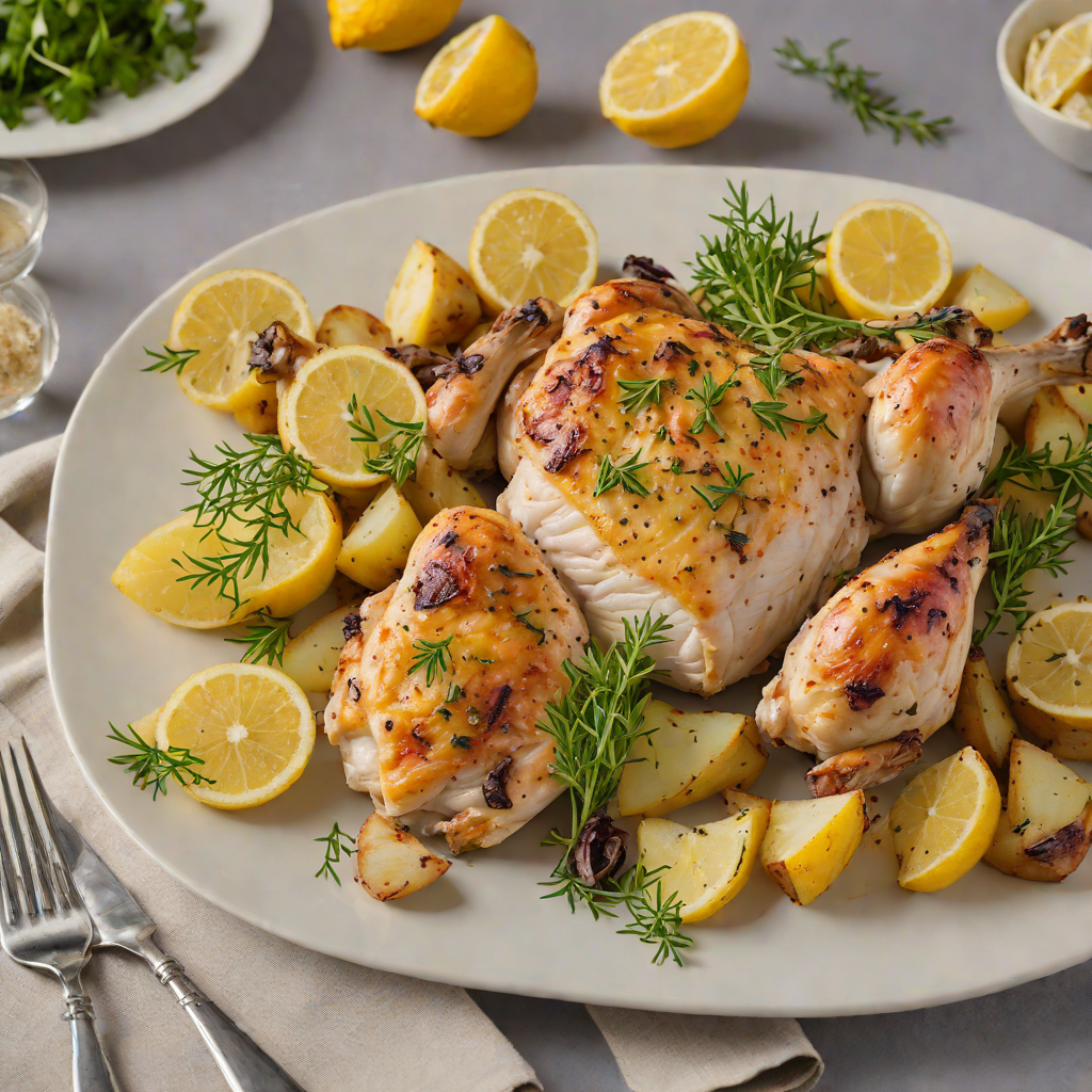 Sheet Pan Roasted Lemon-Thyme Chicken with Garlic Potatoes