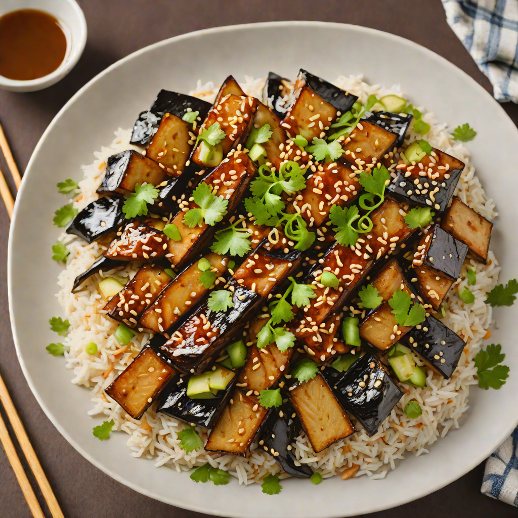 Miso-Glazed Eggplant Donburi with Hidden Ginger Notes
