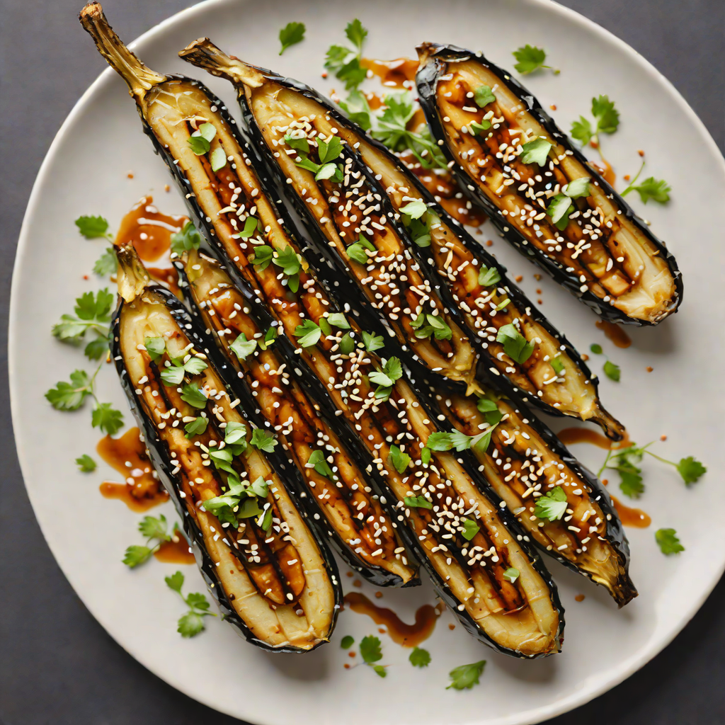 Grilled Miso-Glazed Eggplant with Scallion and Toasted Sesame