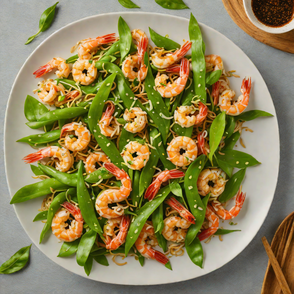 Quick Stir-Fried Shrimp with Garlic, Ginger, and Snow Peas