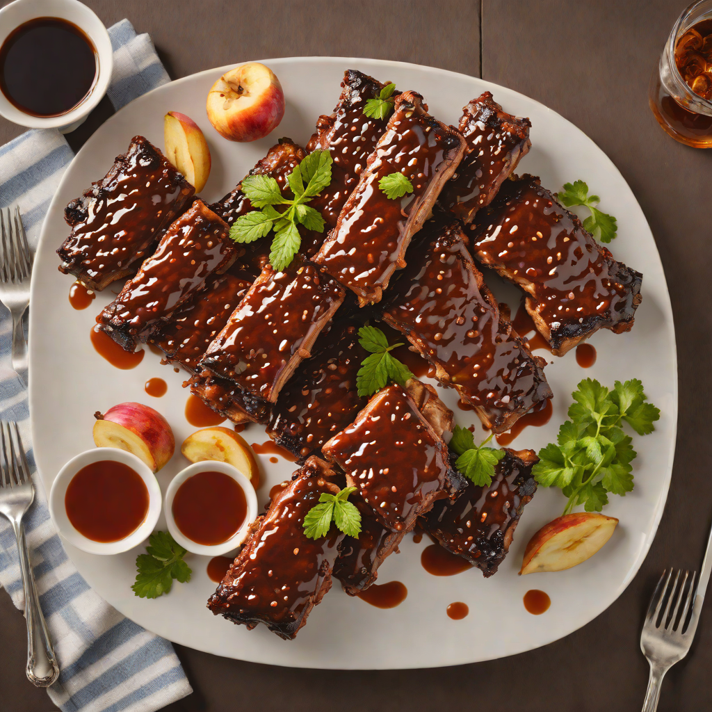 Applewood-Smoked Pork Ribs with Maple-Bourbon Glaze
