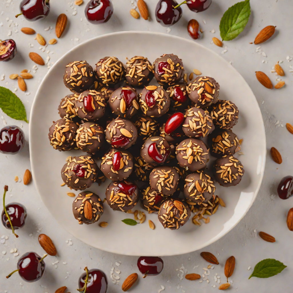 Chocolate-Cherry No-Bake Energy Bites with Oats and Almonds