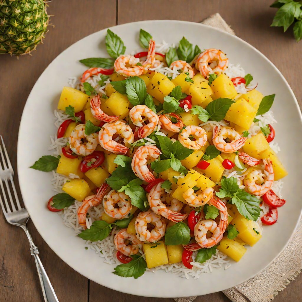 Spiced Tiki-Style Pineapple and Shrimp Stir Fry