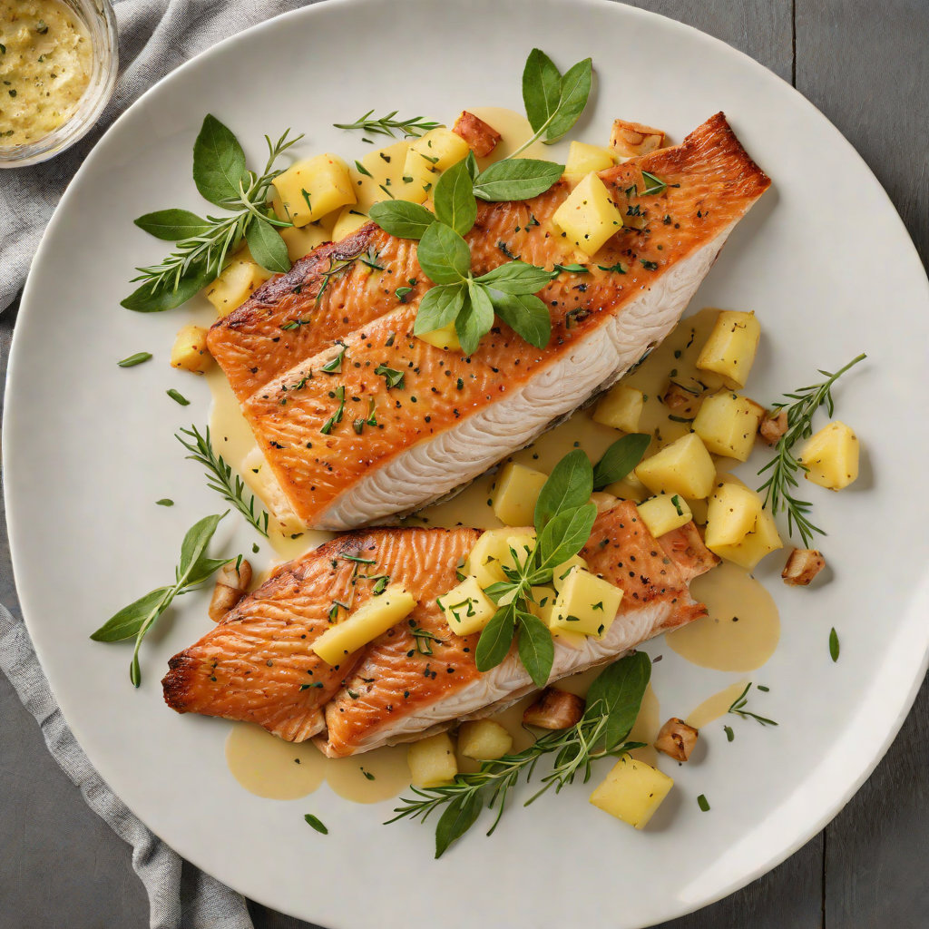 Pan-Seared Trout with Idaho Potato and Sage Butter