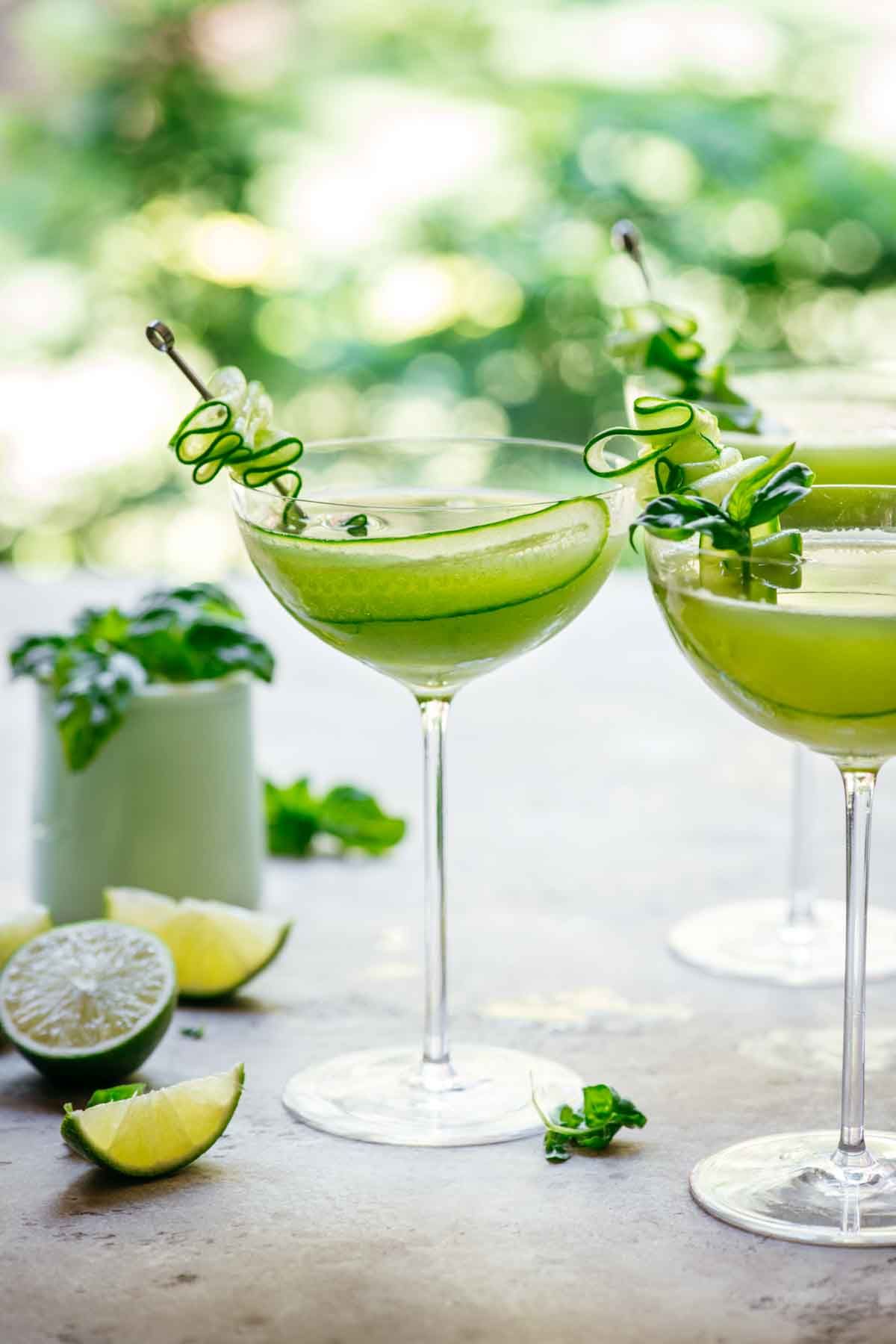 Fresh Herb Cucumber Vodka Martini