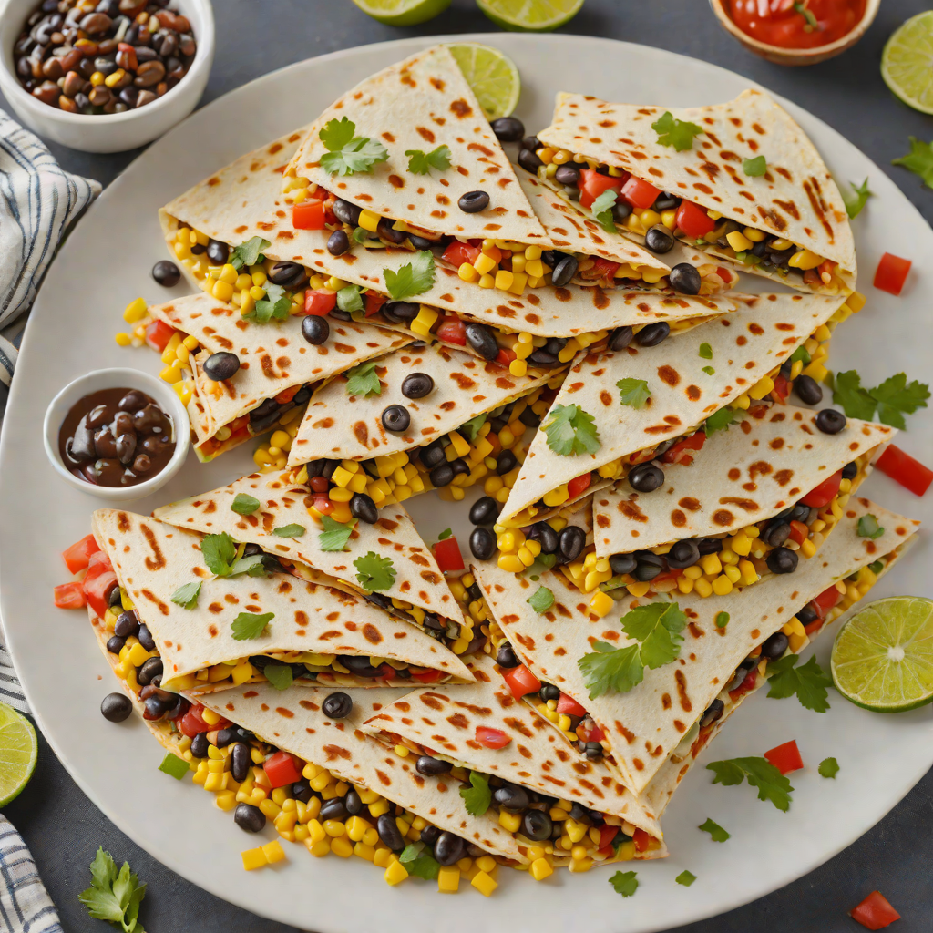Quick Veggie Quesadillas with Black Beans and Corn