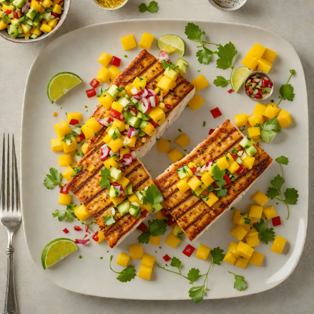 Pan-Seared Caribbean Mahi Mahi with Mango Avocado Salsa