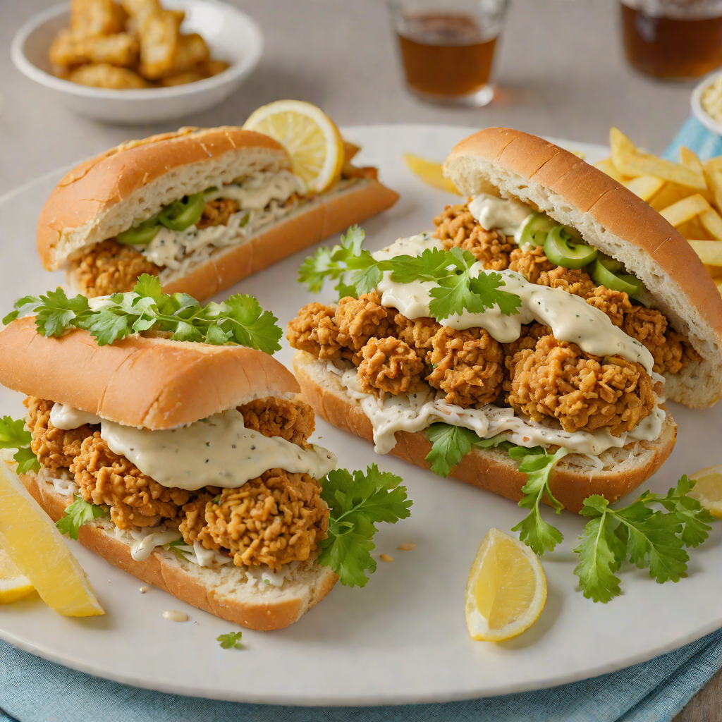 Crisped Po’Boy Sandwich with Fried Catfish and Remoulade