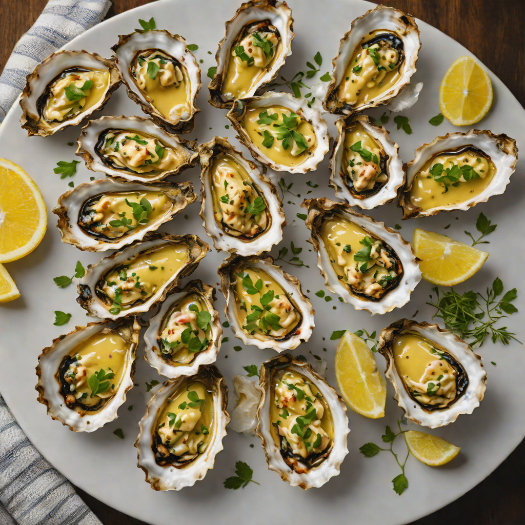 Wood-Grilled Oysters with Garlic Herb Butter