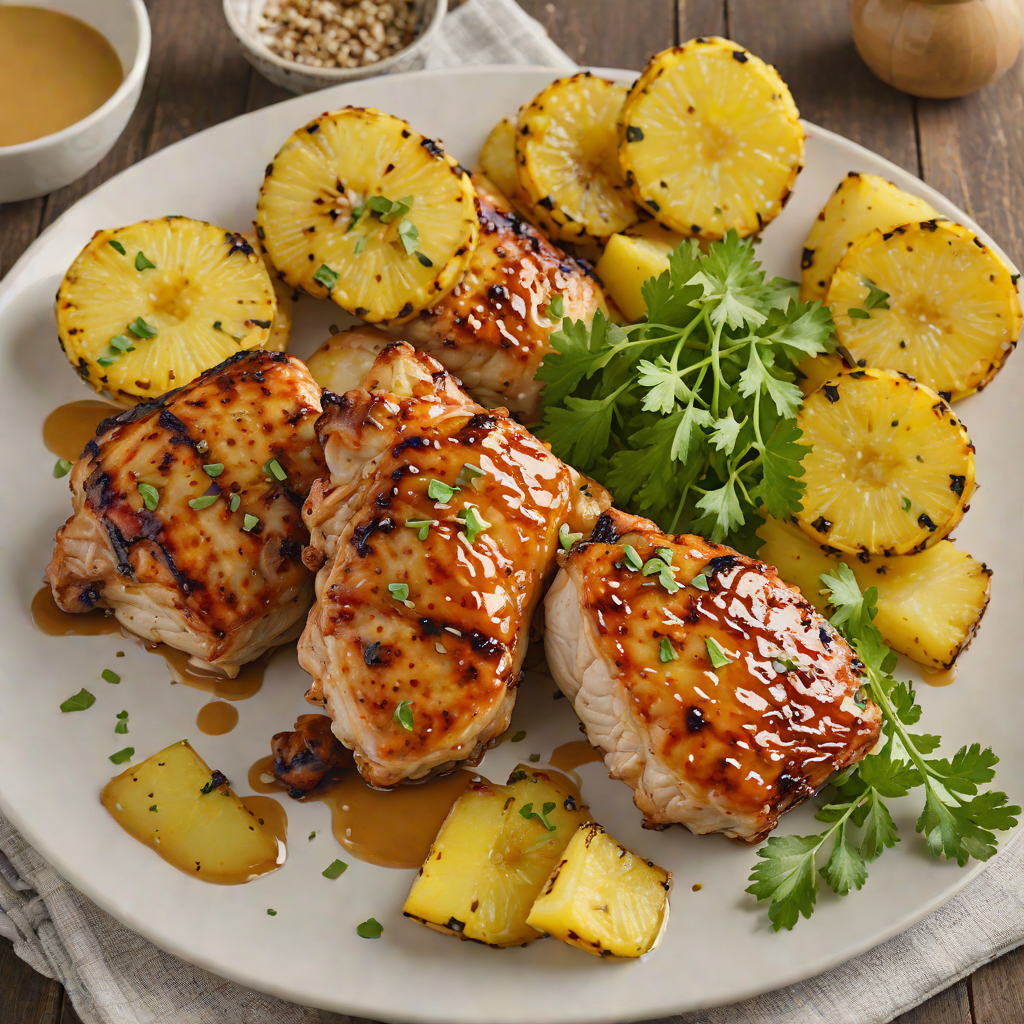 Honey-Mustard Glazed Chicken Thighs with Grilled Pineapple