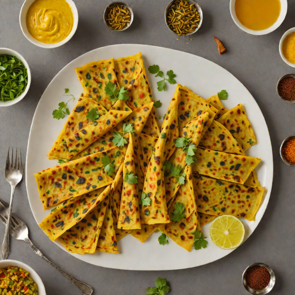 Pan-Fried Gujarati Thepla with Fenugreek and Turmeric