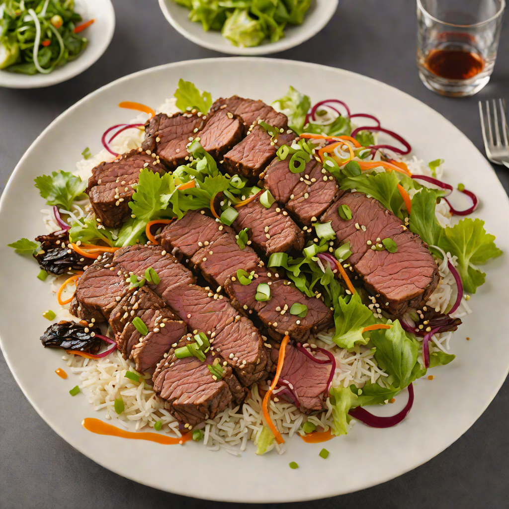 Pan-Seared Korean BBQ Beef with Scallion Sesame Salad
