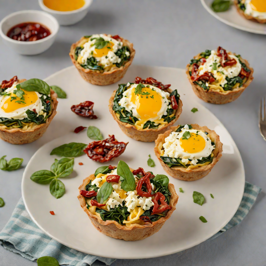 Egg and Spinach Muffin Cups with Feta and Sun-Dried Tomatoes
