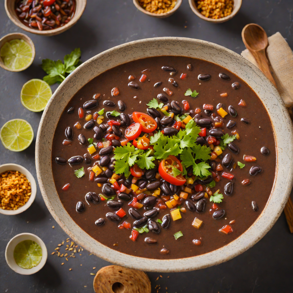 Spicy Dominican-Style Black Bean Soup with Smoked Paprika