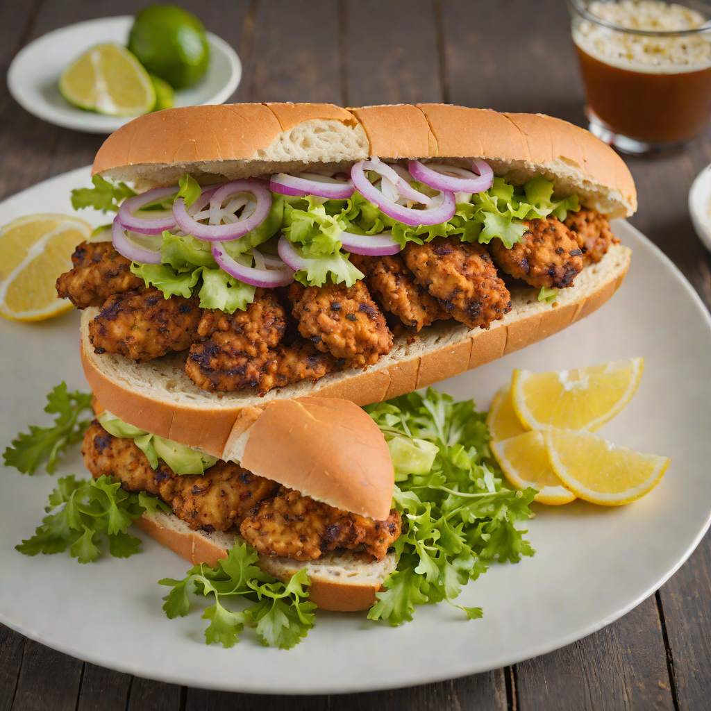 Cajun-Spiced Blackened Catfish Po’Boy Sandwich
