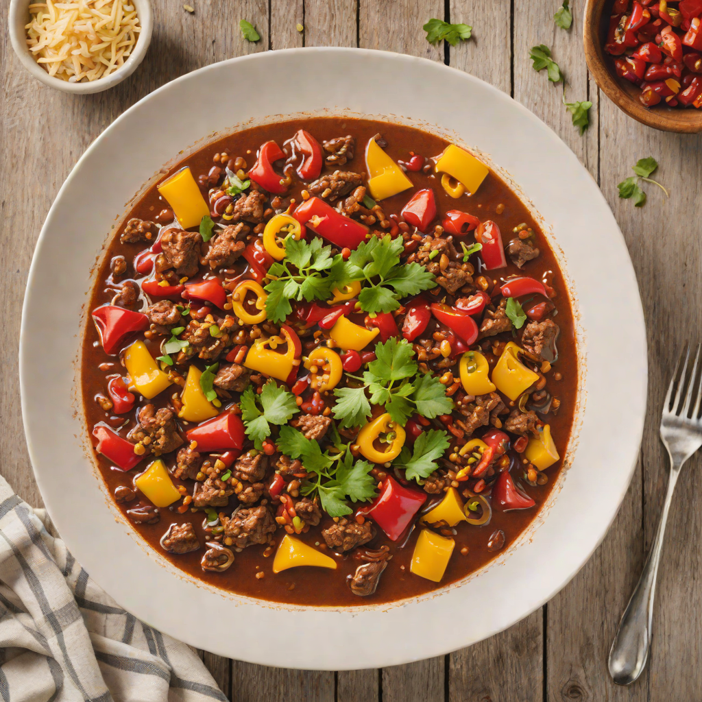 South-Central Idaho Bison Chili with Roasted Peppers