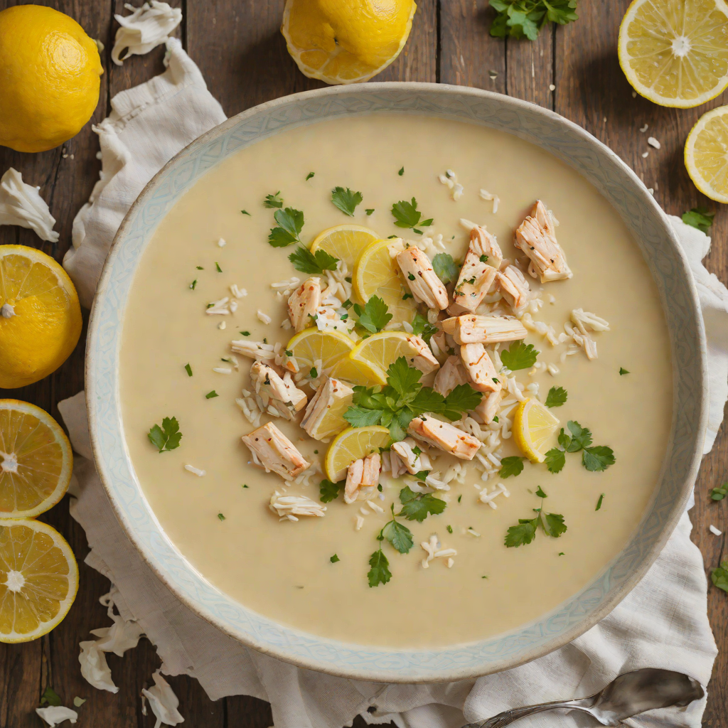 Slow-Simmered Greek Lemon-Avgolemono Soup with Chicken and Rice