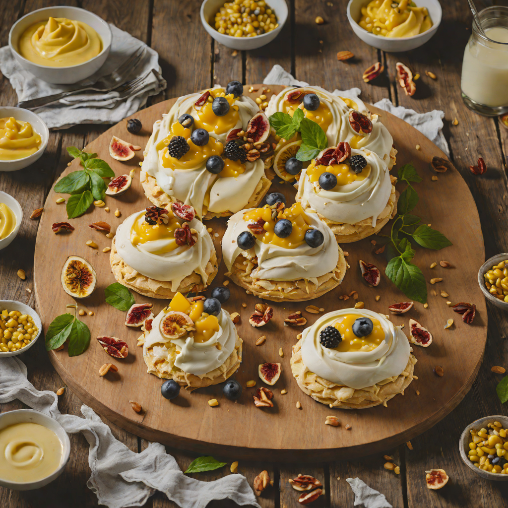 Pavlova with Macadamia-Praline and Passionfruit Cream