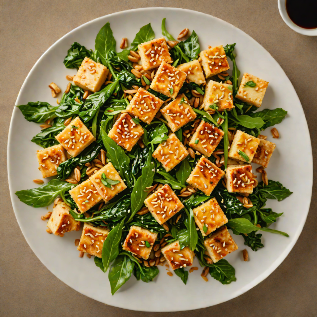 Quick Stir-Fried Garlic Tofu with Asian Greens