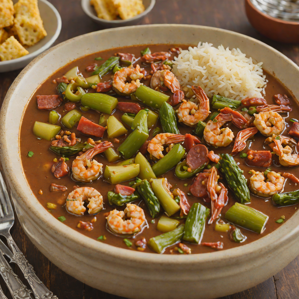 Slow-Simmered Seafood Gumbo with Okra and Andouille