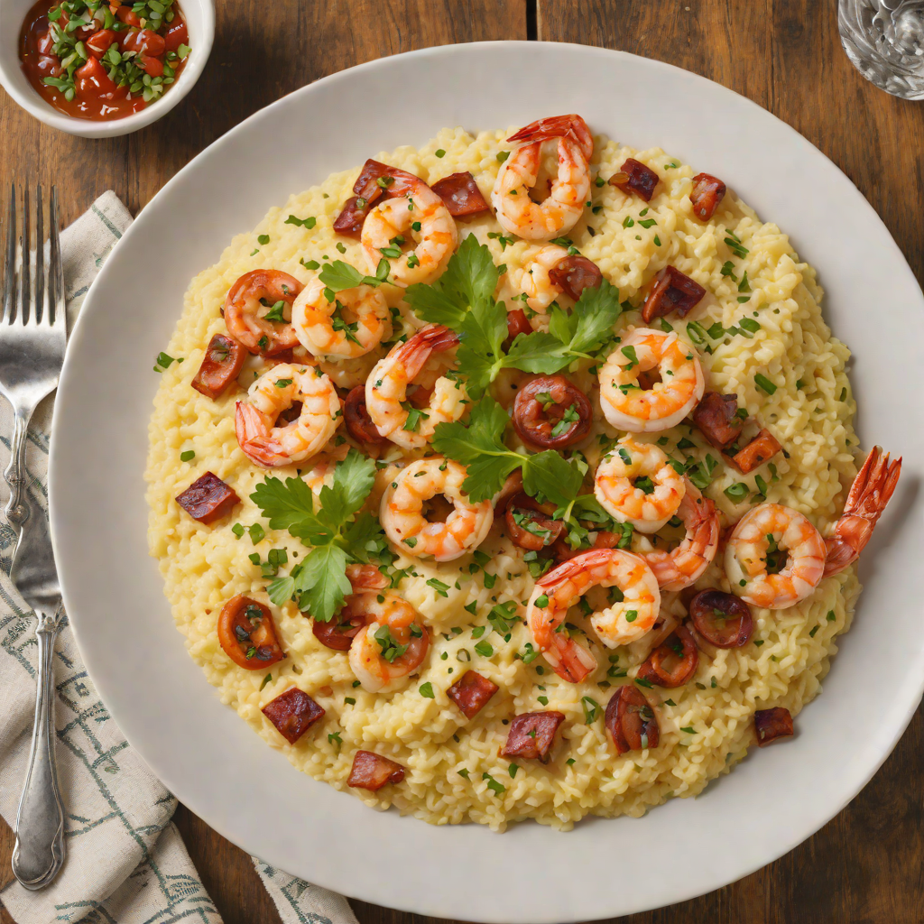 St. Augustine Style Shrimp and Grits with Andouille Sausage