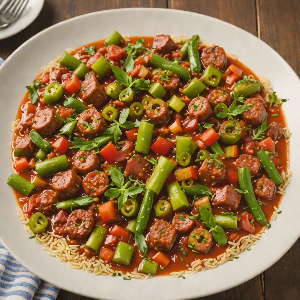 Spicy Tomato and Andouille Sausage Stew with Okra