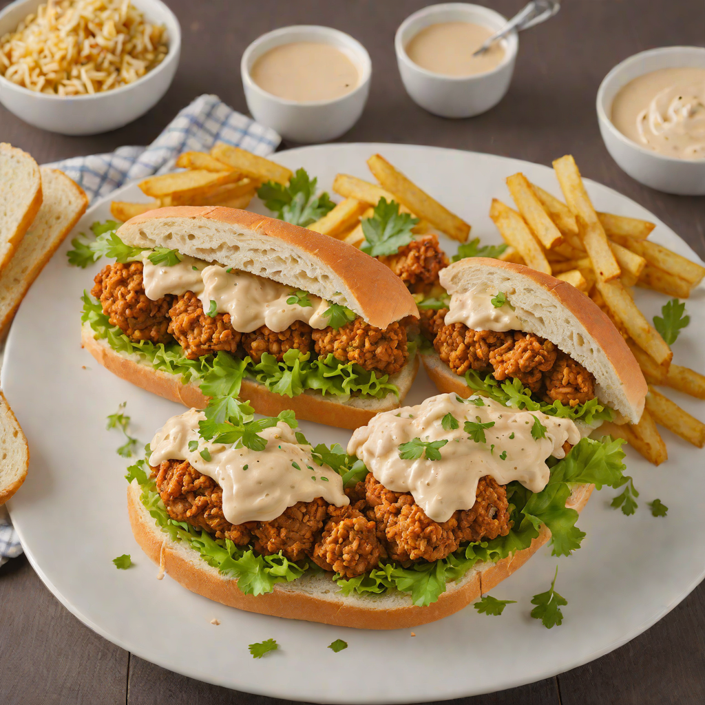 Spiced Cajun Po'Boy Sandwich with Remoulade Sauce