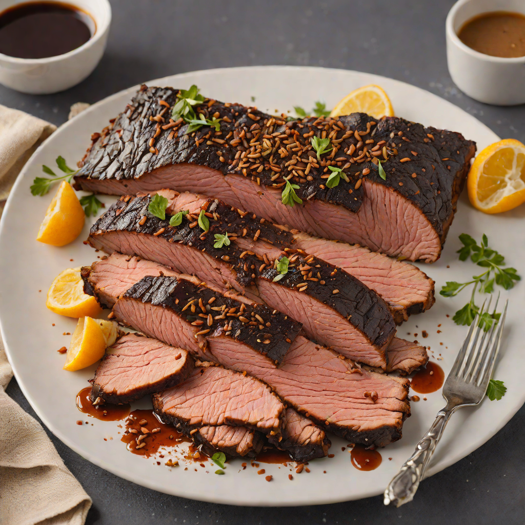Sweet and Tangy Smoked Brisket with Coffee Rub