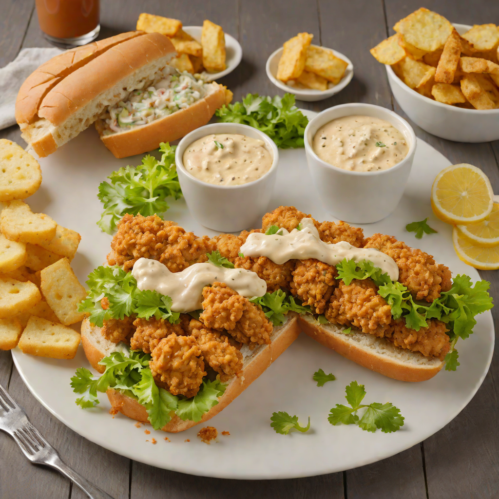 Po’Boy with Fried Catfish and Remoulade Sauce