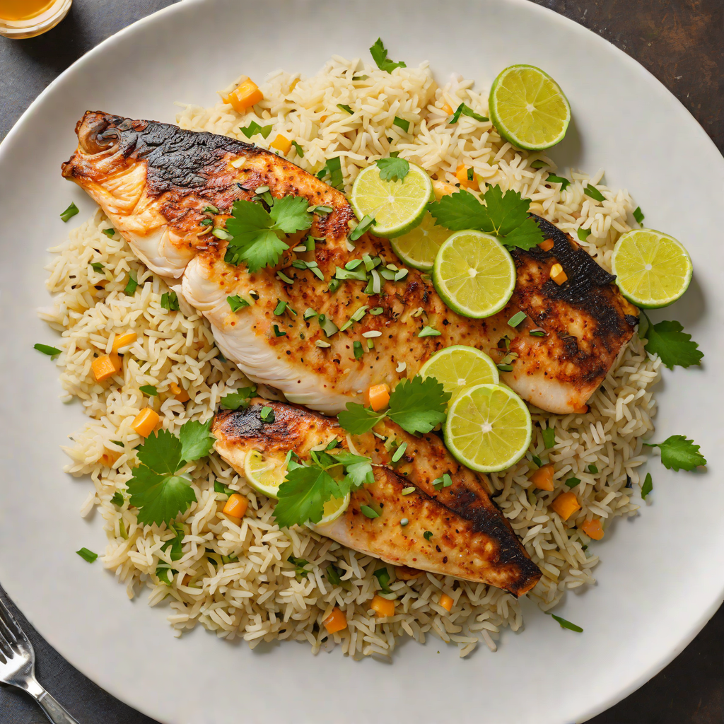 Pan-Seared Tilapia with Dendê Oil and Coconut Rice