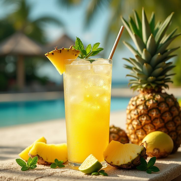 Caribbean Pineapple-Ginger Fizz