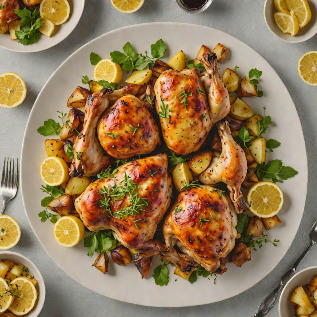 Greek Lemon-Oregano Roasted Chicken with Crispy Potatoes