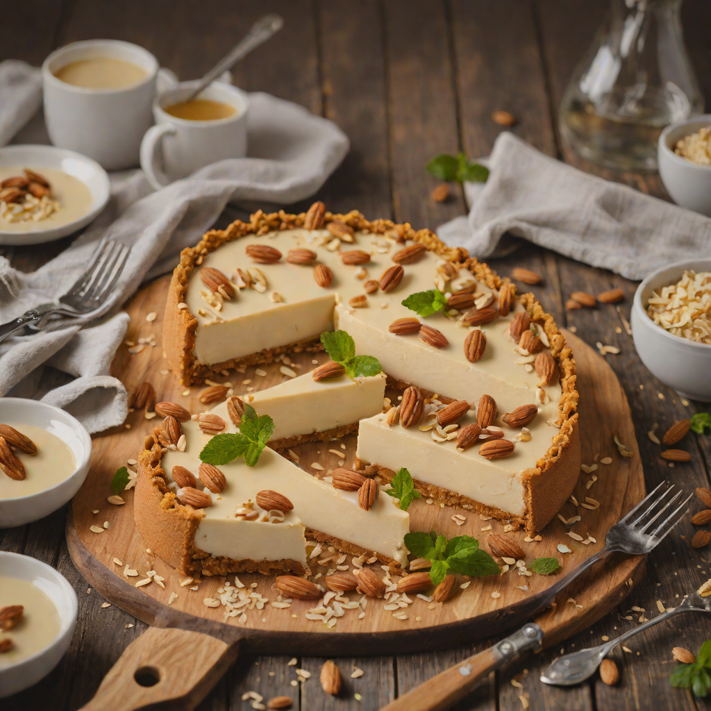 No-Bake Honey Almond Cheesecake with Graham Cracker Crust