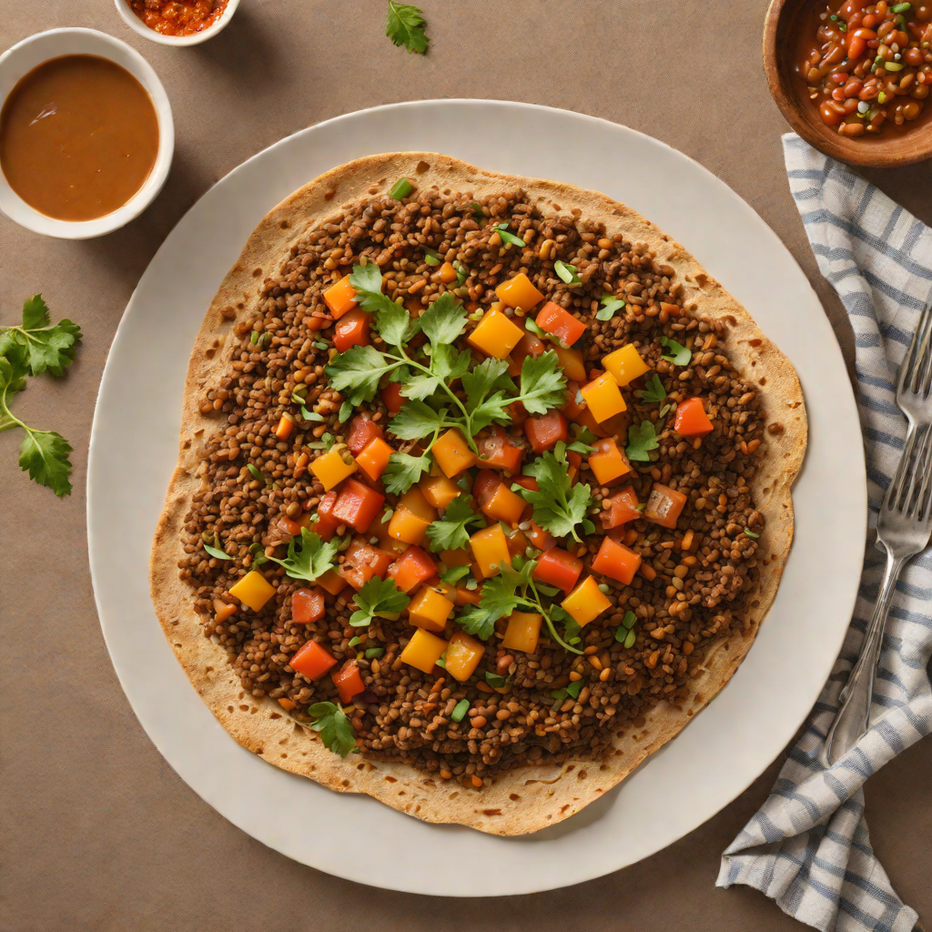 Injera-Style Teff Flatbread with Berbere-Spiced Lentil Stew