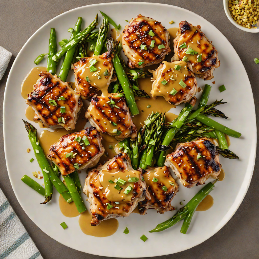 Grilled Honey-Mustard Chicken Thighs with Charred Scallions