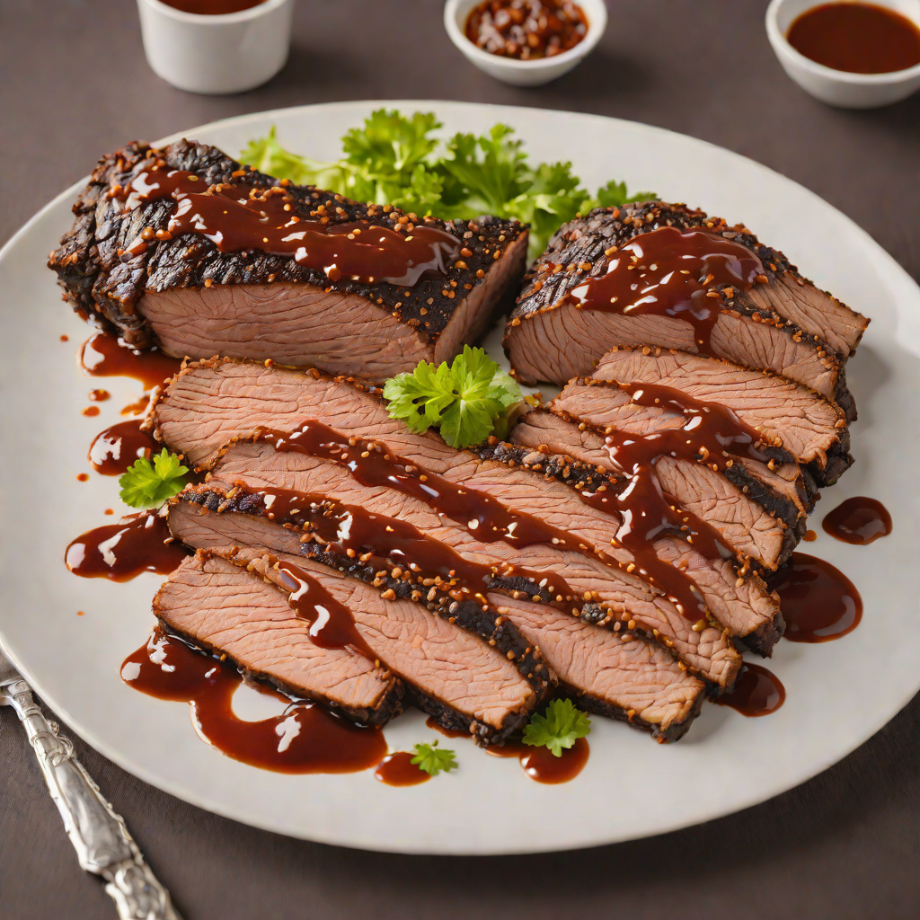 Texas-Style Pepper-Crusted Beef Brisket with Smoky BBQ Sauce