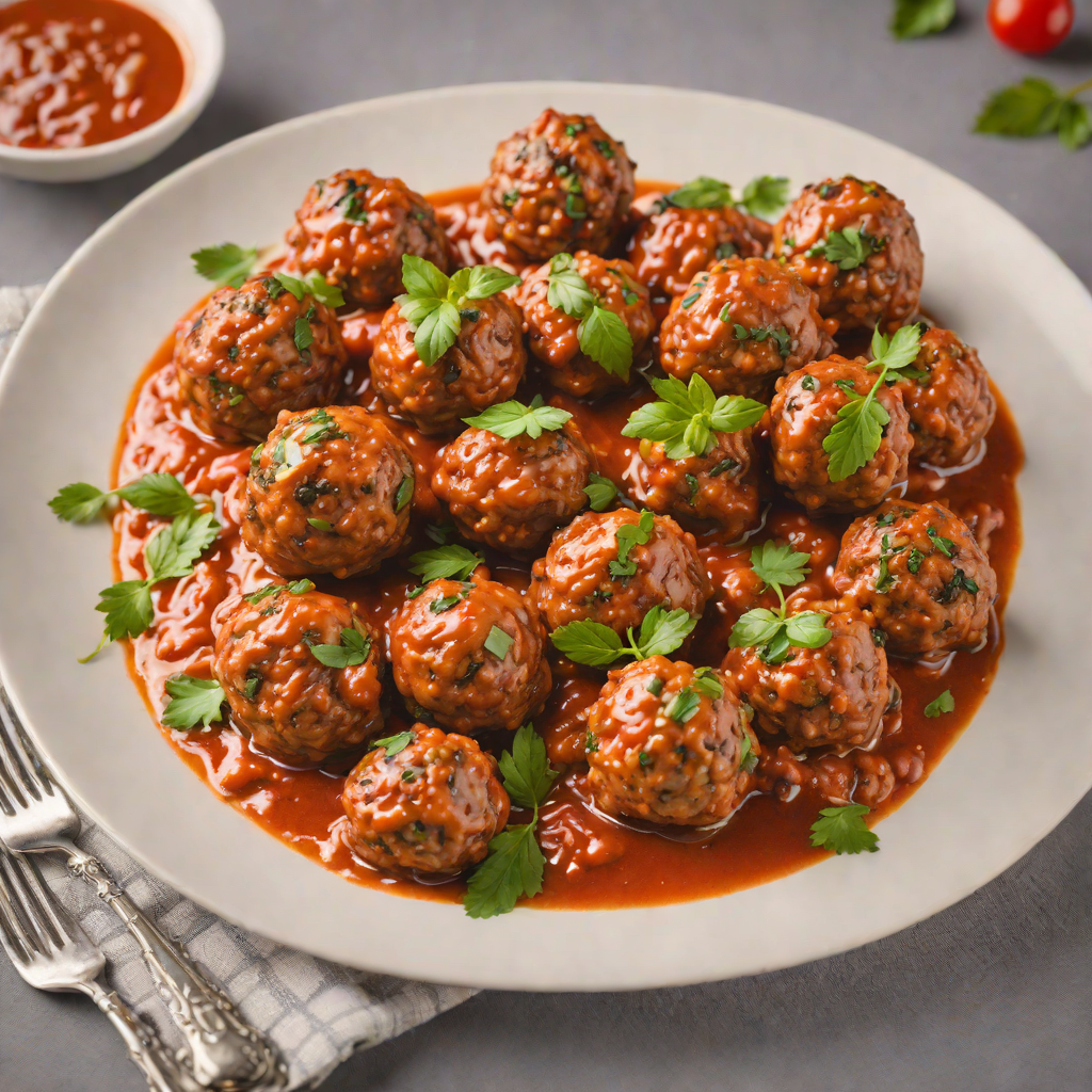 Baked Italian-Style Herb Meatballs in Tomato Sauce