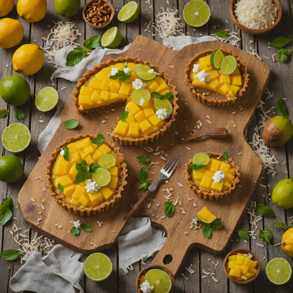 No-Bake Coconut Mango Tart with Lime Gelatin