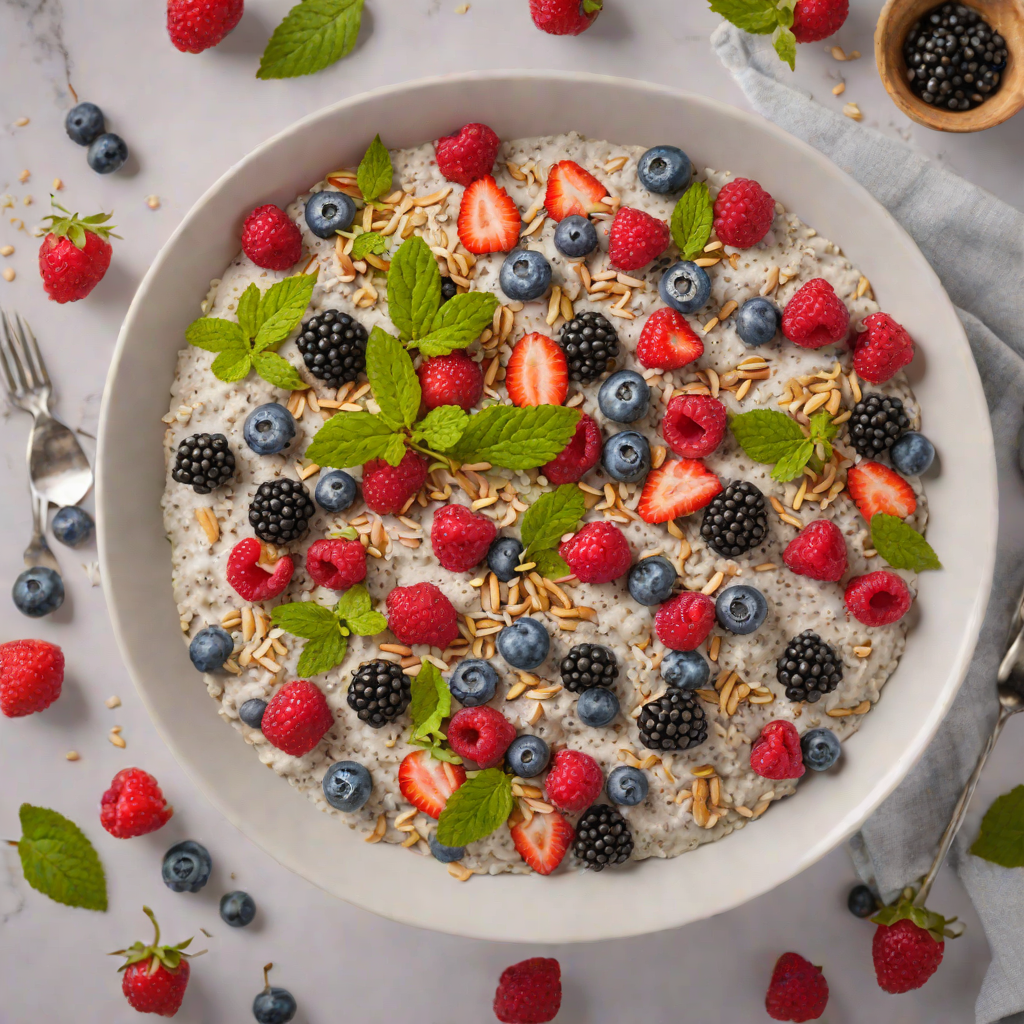 No-Bake Chia Coconut Pudding with Fresh Berries