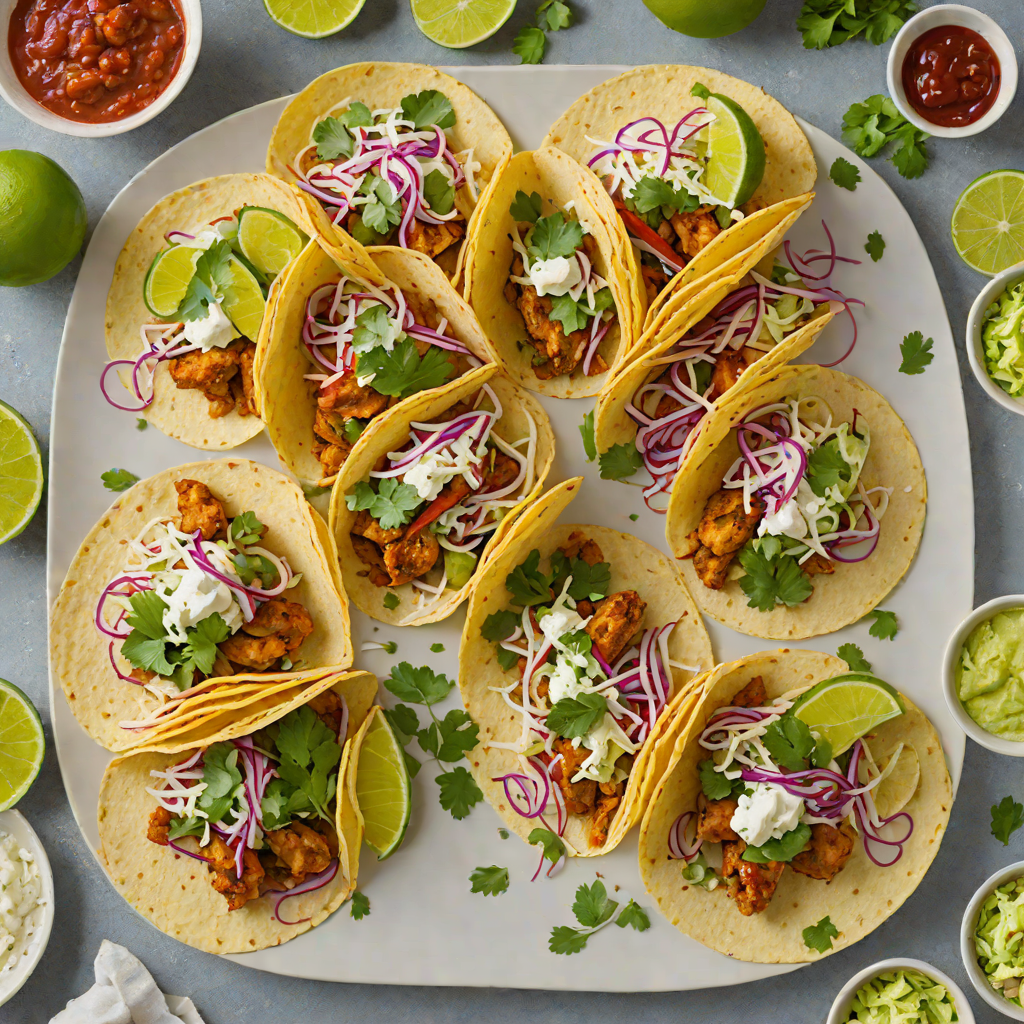 Tex-Mex Spiced Chicken Tacos with Lime Cilantro Slaw