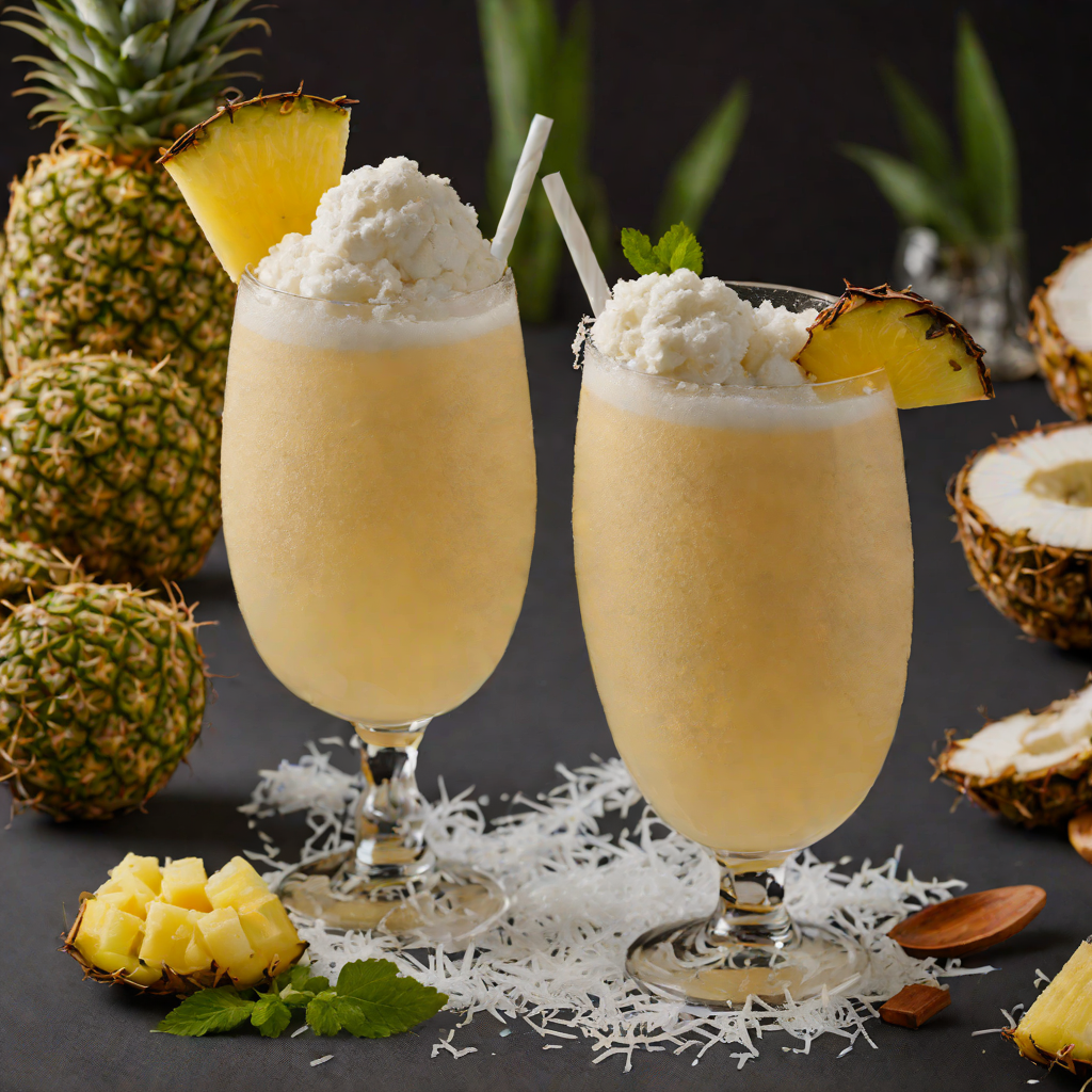 Frozen Pineapple Rum Punch Slush with Coconut Cream