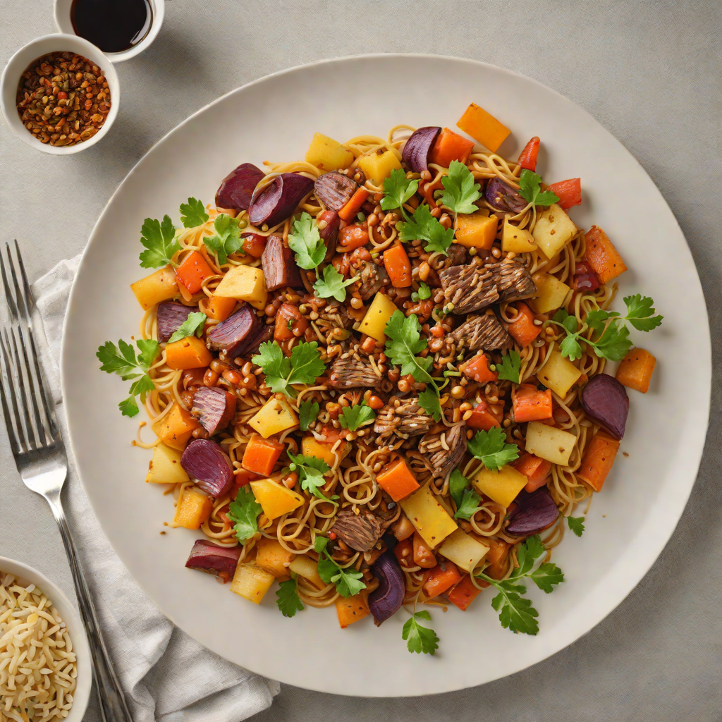 Bush-Spiced Lamb Ragu with Roasted Root Vegetables
