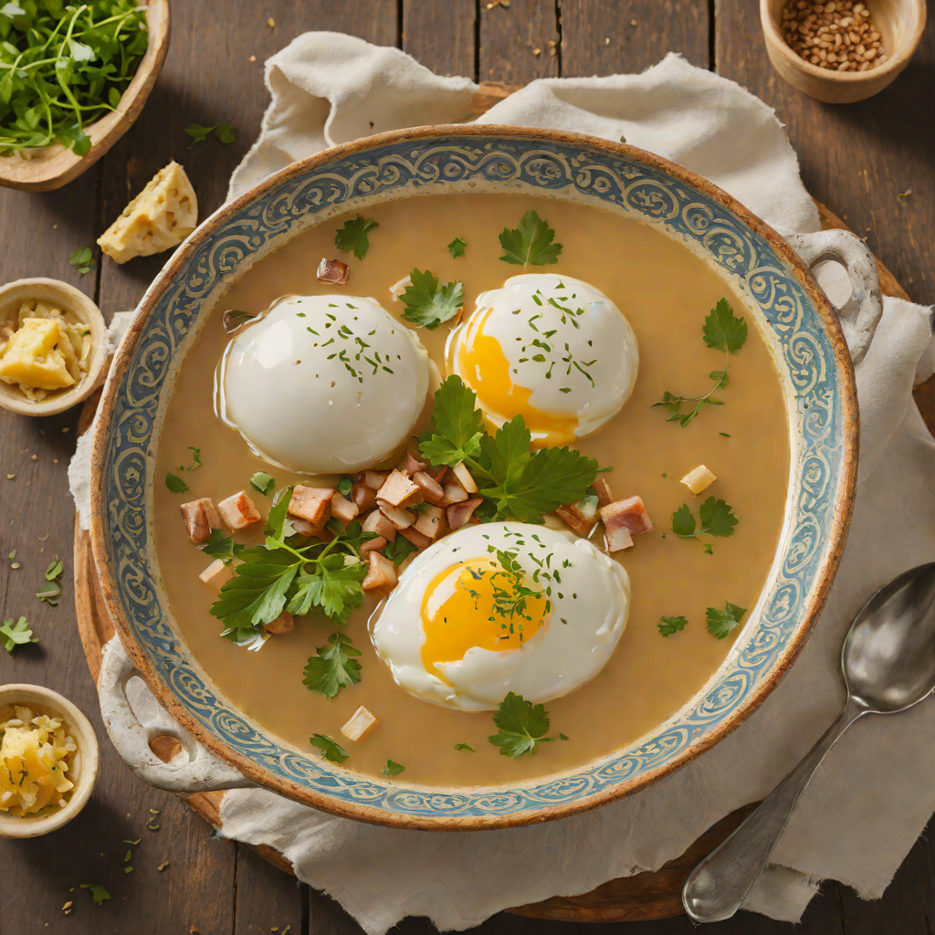 Castilian Garlic Soup with Poached Egg