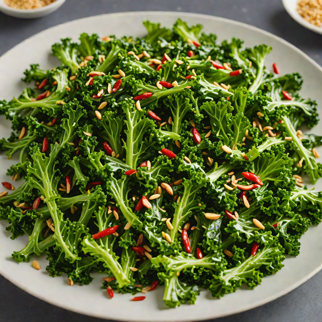 Garlic and Chili Stir-Fried Kale with Sesame