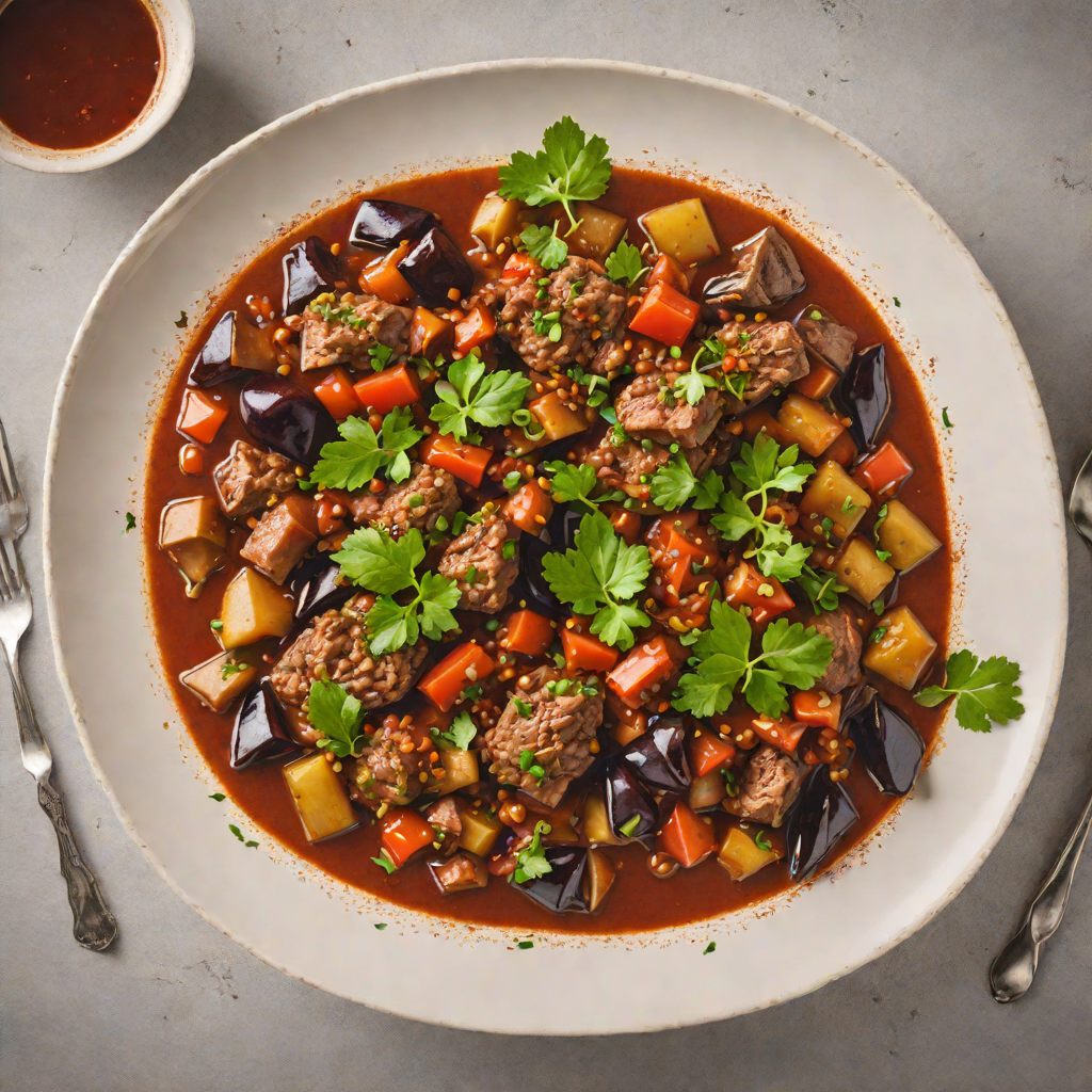 Slow-Cooked Lamb Stew with Aleppo Pepper and Eggplant